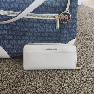 Michael Kors denim bag and matching wallet
